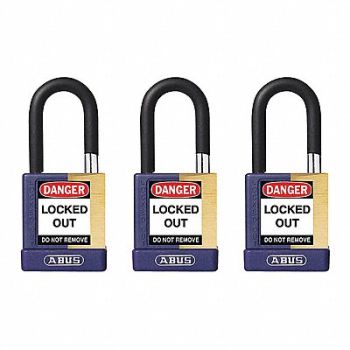 ABUS Keyed Padlock 3/4 W x1-1/2 H Shackle PK3, 459T66