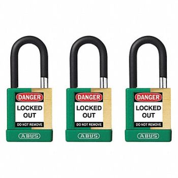 ABUS Keyed Padlock 3/4 W x1-1/2 H Shackle PK3, 459T68