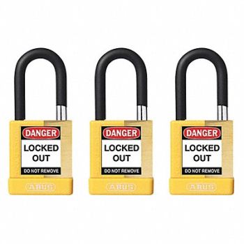 ABUS Keyed Padlock 3/4 W x1-1/2 H Shackle PK3, 459T69