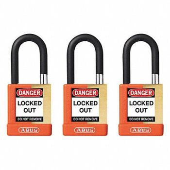 ABUS Keyed Padlock 3/4 W x1-1/2 H Shackle PK3, 459U85