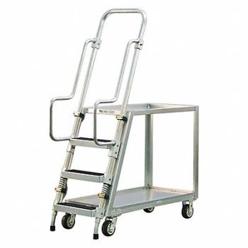 GRAINGER APPROVED Ladder Cart 2 Shelves 800 lb Ld Cap., 459V60