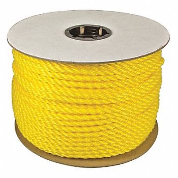 GRAINGER APPROVED Rope 600ft Yllw 215lb. Polyprpylne, 45AU77