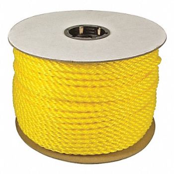 GRAINGER APPROVED Rope 600ft Yllw 582lb. Polyprpylne, 45AV67