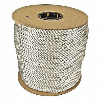 GRAINGER APPROVED Rope 600ft Wht 1430lb. Nylon, 45AV70