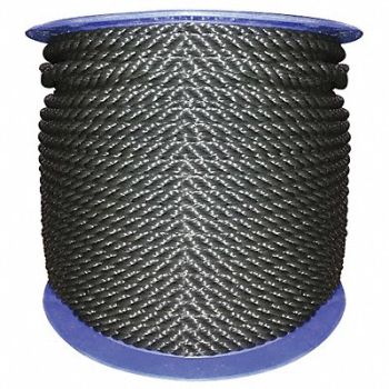 GRAINGER APPROVED Rope 600ft Blk 215lb. Polyprpylne, 45AU98