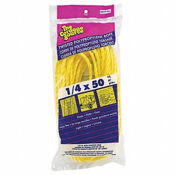 GRAINGER APPROVED Rope 50ft Yllw 132lb. Polyprpylne, 45AV05
