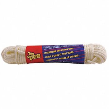GRAINGER APPROVED Rope 100ft Wht 20lb. Polyester, 45AV11