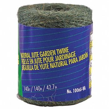 GRAINGER APPROVED Rope 140ft Grn 1lb. Jute, 45AV12