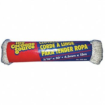 GRAINGER APPROVED Rope 50ft Wht 20lb. Polyester, 45AV18
