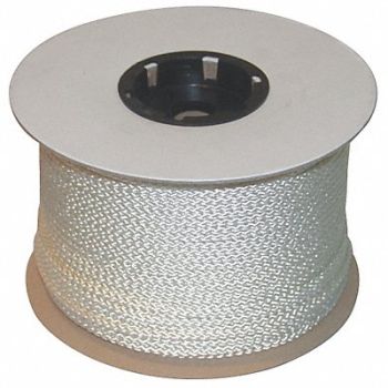 GRAINGER APPROVED Rope 600ft Wht Braid Polystr, 45AV41