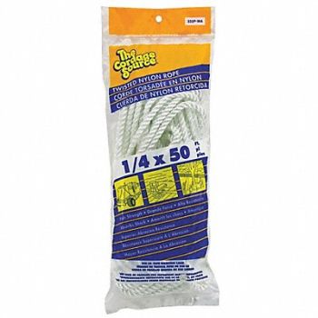 GRAINGER APPROVED Rope 50ft Wht Nylon, 45AV42