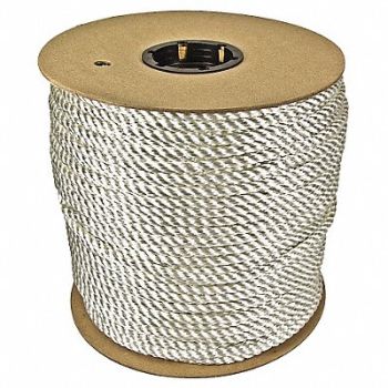 GRAINGER APPROVED Rope 600ft Wht 1200lb. Nylon, 45AV57