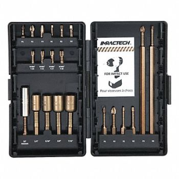 VEGA INDUSTRIES INC. Screwdriver Bit Set 21 Pieces 1/4 Shank, 45AW51
