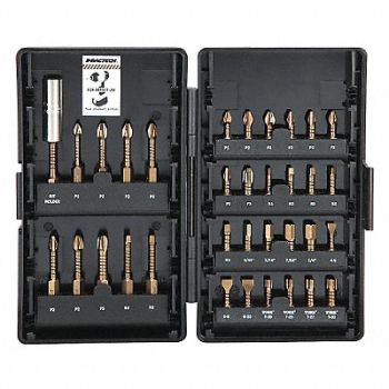 VEGA INDUSTRIES INC. Screwdriver Bit Set 34 Pieces 1/4 Shank, 45AW52
