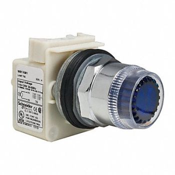 SCHNEIDER ELECTRIC Illum Push Button Operator 30mm Blue, 45C319