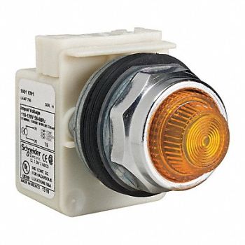 SCHNEIDER ELECTRIC Pilot Light Amber Plastic Fresnel Lens, 45C451
