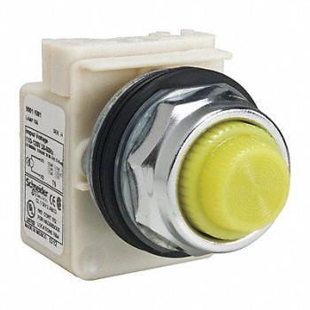 SCHNEIDER ELECTRIC Pilot Light Incan Yellow 110-120V, 45C457