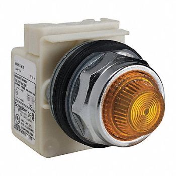 SCHNEIDER ELECTRIC Pilot Light Incan Amber 24-28VAC/DC, 45C459