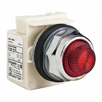 SCHNEIDER ELECTRIC Pilot Light Incan Red 24-28VAC/DC, 45C469