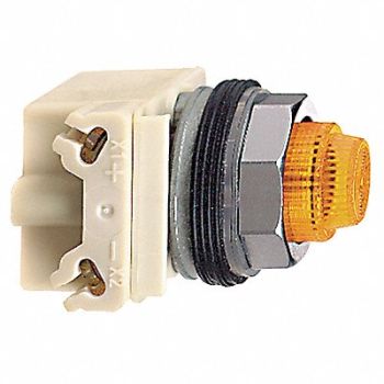 SCHNEIDER ELECTRIC Pilot Light LED Amber 120V Fresnel Lens, 45C482