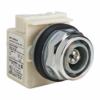 SCHNEIDER ELECTRIC Pilot Light LED White 120VAC/DC No Lens, 45C479
