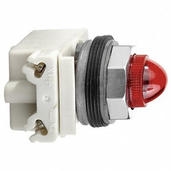 SCHNEIDER ELECTRIC Pilot Light Incan Red 120VAC/DC, 45C485