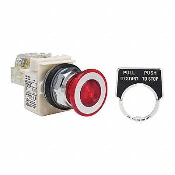 SCHNEIDER ELECTRIC Illuminated Push Button 30mm 1NO/1NC Red, 45C530