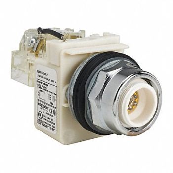 SCHNEIDER ELECTRIC Push to Test Pilot Light Yellow LED, 45C567