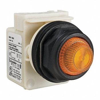 SCHNEIDER ELECTRIC Pilot Light Incan Amber Fresnel Lens, 45C602