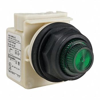 SCHNEIDER ELECTRIC Pilot Light LED Green Fresnel Lens, 45C612