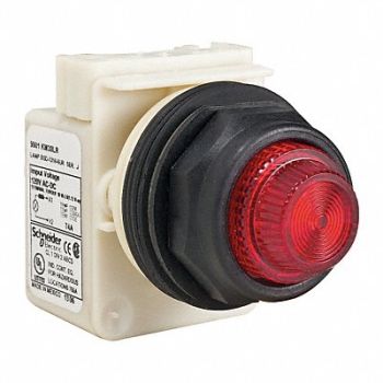 SCHNEIDER ELECTRIC Pilot Light LED Red 120V Fresnel Lens, 45C625