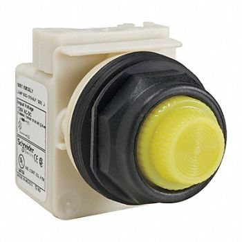 SCHNEIDER ELECTRIC Pilot Light LED Yellow 120V Fresnel Lens, 45C628