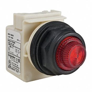 SCHNEIDER ELECTRIC Pilot Light Incan Red 120V Fresnel Lens, 45C630