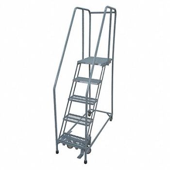 COTTERMAN Rolling Ladder 80 in H 5 Steps Rubber, 45CH52