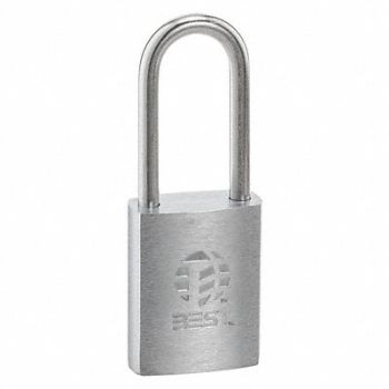 BEST Padlock 7/8 in Rectangle Silver, 52HK71