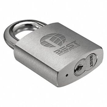 BEST Padlock 7/8 in Rectangle Silver, 45CK46