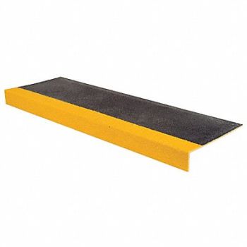CONCRETE SAVER Stair Tread Ylw/Black 48in W Fiberglass, 45DN73