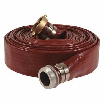 GRAINGER APPROVED Water Discharge Hose 4 ID x 25 ft Red, 55CF84