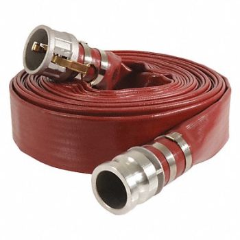 GRAINGER APPROVED Water Discharge Hose 4 ID x 25 ft Red, 55CF85