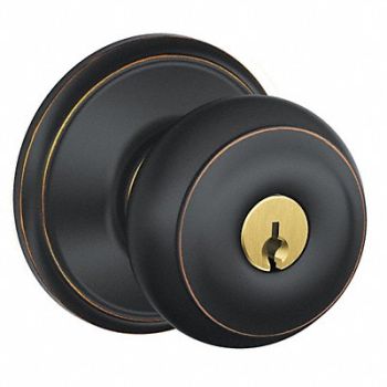 SCHLAGE Knob Lockset Mechanical Entrance Grd. 1, 45EH17