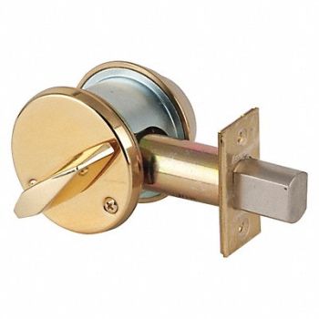 SCHLAGE 1-Cyl Deadbolt Standard Bright Brass, 45EJ29