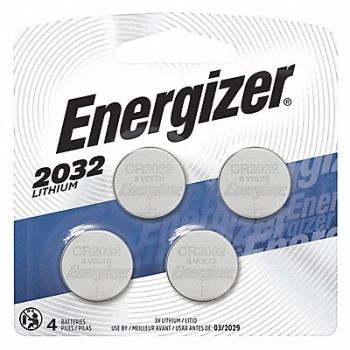 ENERGIZER Coin Battery Lithium 3VDC 2032 PK4, 45EJ83