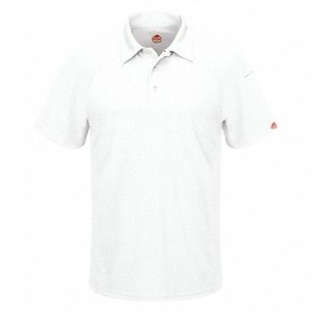 RED KAP Short Sleeve Polo 2XL White 5 oz., 45EZ79
