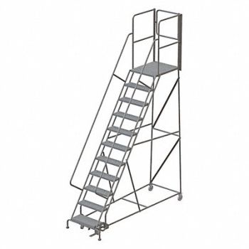 TRI-ARC Rolling Ladder Steel 11 Steps Cap.450lb., 45FF60