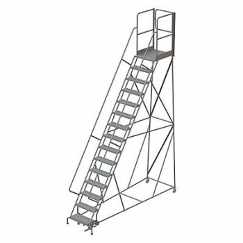 TRI-ARC Rolling Ladder Steel 15 Steps Cap.450lb., 45FF64
