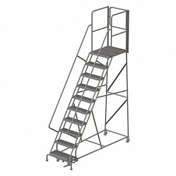 TRI-ARC Rolling Ladder Steel 10Steps Cap. 450lb., 45FF69