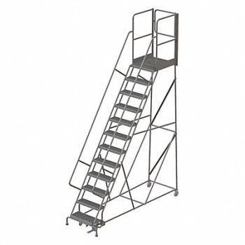 TRI-ARC Rolling Ladder 12 Steps LoadCap. 450 lb., 45FF71