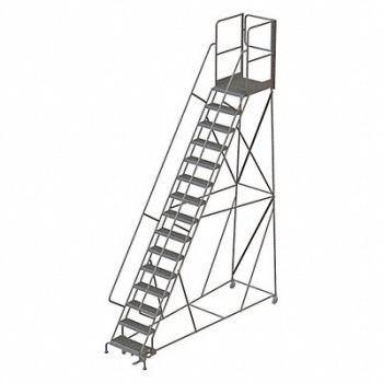 TRI-ARC Rolling Ladder 15 Steps Load Cap. 450lb., 45FF74