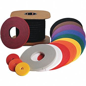 RIP-TIE Hook-and-Loop Cable Tie Roll 75 ft Black, 45FH86