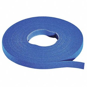 RIP-TIE Hook-and-Loop Cable Tie Roll 75 ft Blue, 45FH88